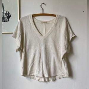 Madewell white cream ribbed top